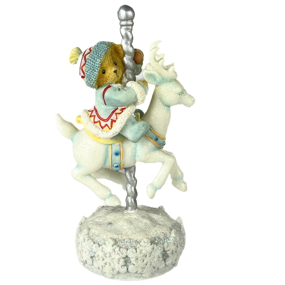 Cherished Teddies “Frosty Fun” Carousel Figurine – Avon Exclusive